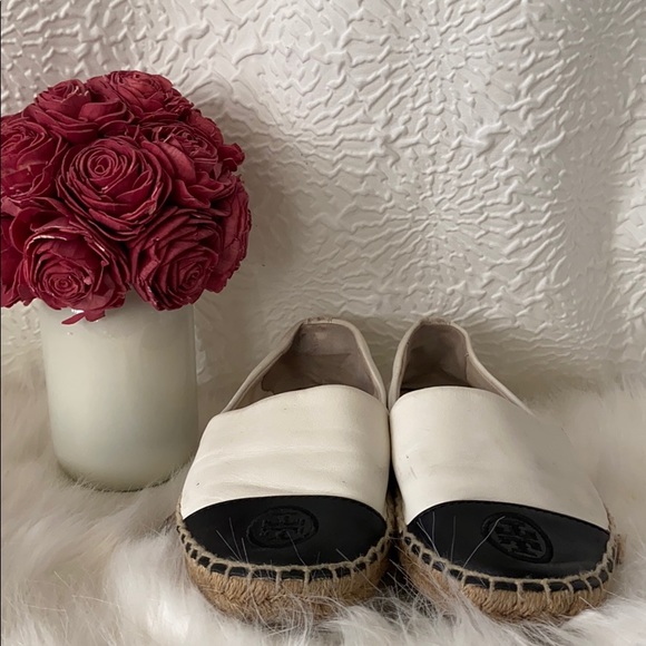 Tory Burch Flat Leather Logo Espadrilles Shoes Women’s Size 6 - Picture 3 of 16